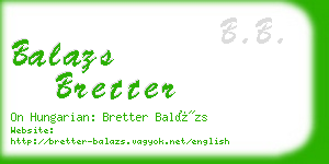 balazs bretter business card